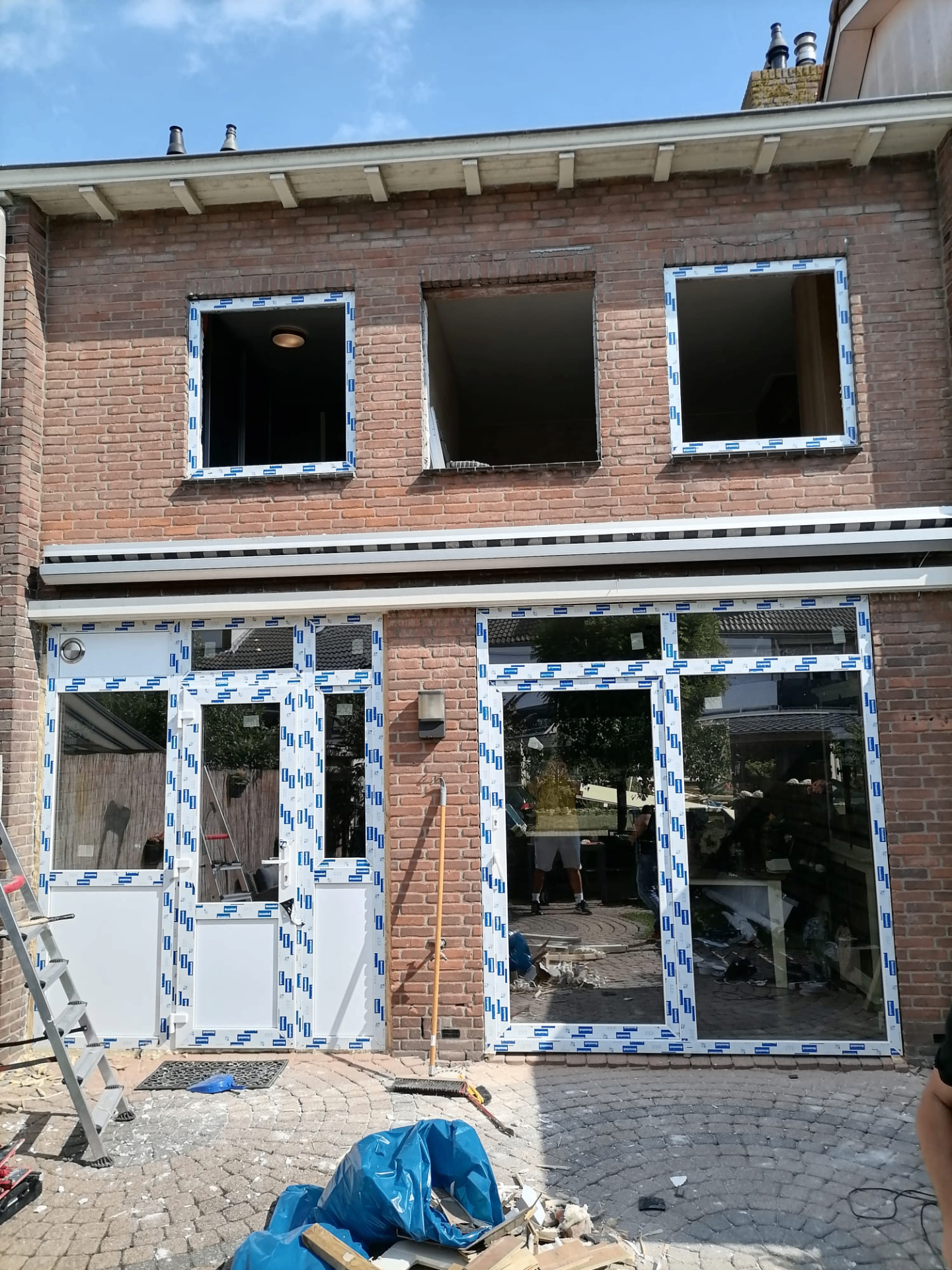 Kozijnen tijdens installatie
